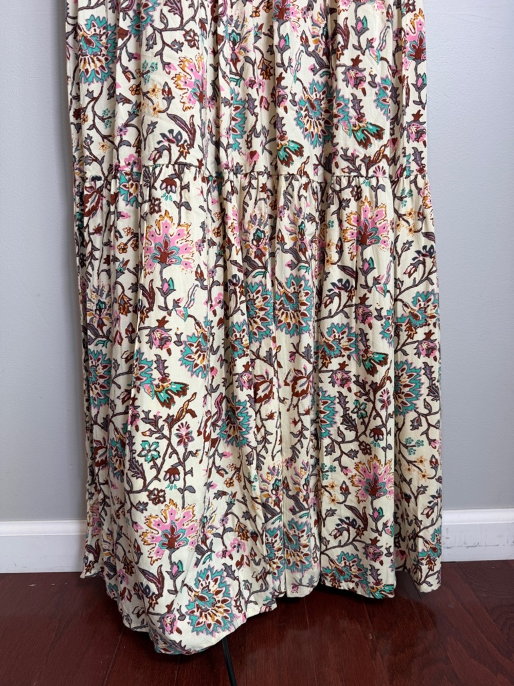 Raga Boho Floral Maxi Dress Cottagecoe Vintage-Inspo Tiered Sundress Cream XS - Picture 6 of 11